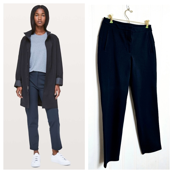 Lululemon On The Move Pant Womens Size 6 Navy Blue Tailored Mid Rise Athleisure - Picture 1 of 16
